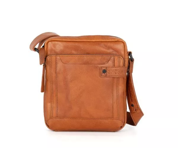 spikes & sparrow Spikes & Sparrow Leren Crossbodytas – Izac – Brandy Cognac