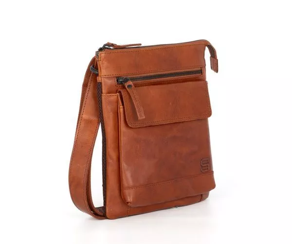 Spikes & Sparrow Spikes & Sparrow Leren Crossbodytas – James – Brandy Cognac