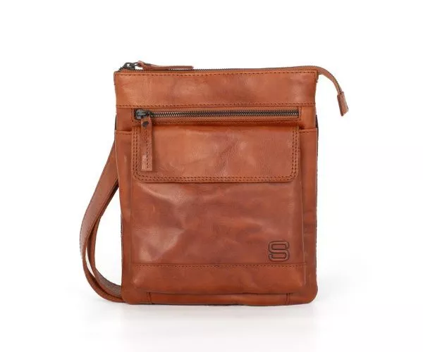 spikes & sparrow Spikes & Sparrow Leren Crossbodytas – James – Brandy Cognac