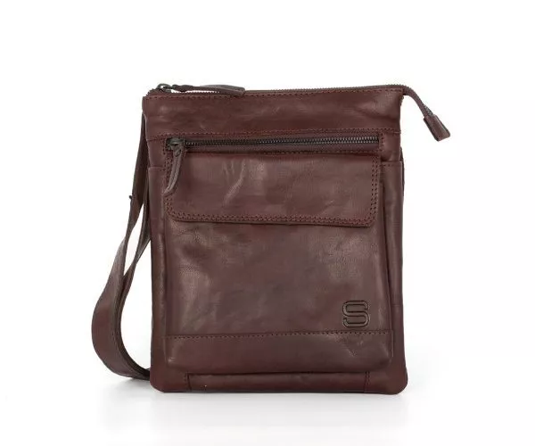 spikes & sparrow Spikes & Sparrow Leren Crossbodytas – James – Donkerbruin