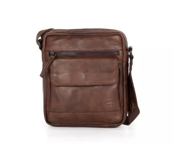 spikes & sparrow Spikes & Sparrow Leren Crossbodytas – Jason – Donkerbruin