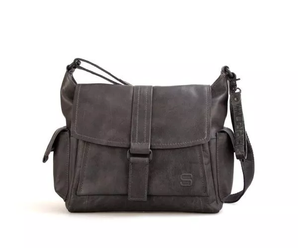 spikes & sparrow Spikes & Sparrow Leren Crossbodytas – June – Grijs