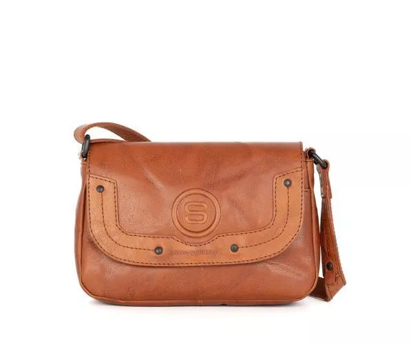 spikes & sparrow Spikes & Sparrow Leren Crossbodytas – Linne – Brandy Cognac