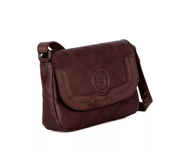 Spikes & Sparrow Spikes & Sparrow Leren Crossbodytas – Linne – Donkerbruin