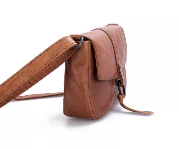 Spikes & Sparrow Spikes & Sparrow Leren Crossbodytas Met Klep – Coyote – Donkerbruin