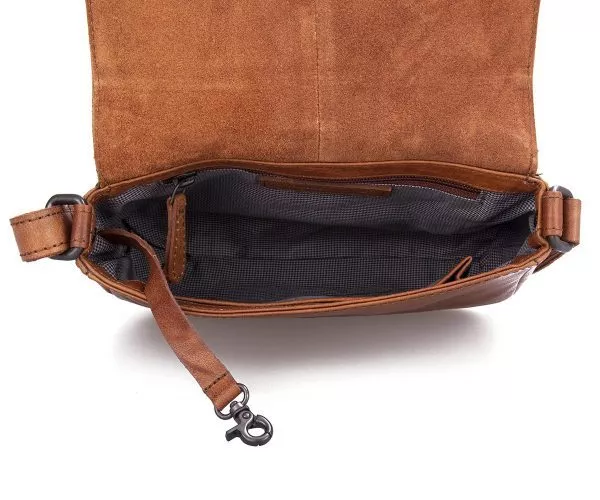 Spikes & Sparrow Spikes & Sparrow Leren Crossbodytas Met Klep – Coyote – Donkerbruin