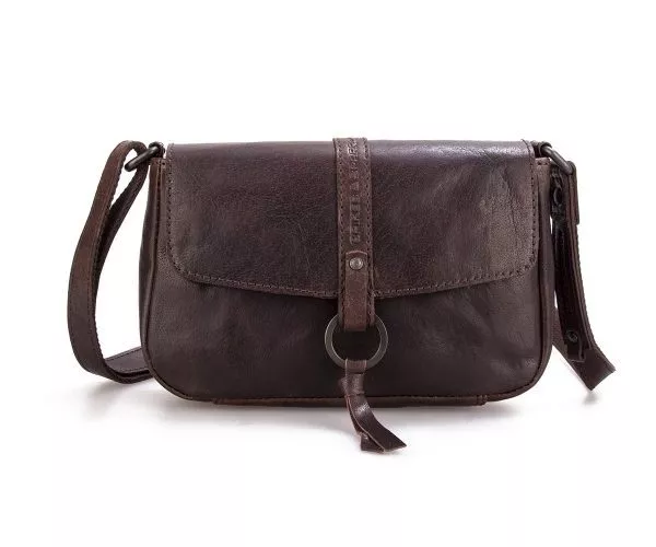 spikes & sparrow Spikes & Sparrow Leren Crossbodytas met klep – Coyote – Donkerbruin