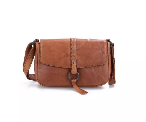 spikes & sparrow Spikes & Sparrow Leren Crossbodytas met klep – Coyote – Brandy Cognac