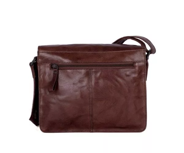 Spikes & Sparrow Spikes & Sparrow Leren Crossbodytas Met Klep – Frederique – Donkerbruin