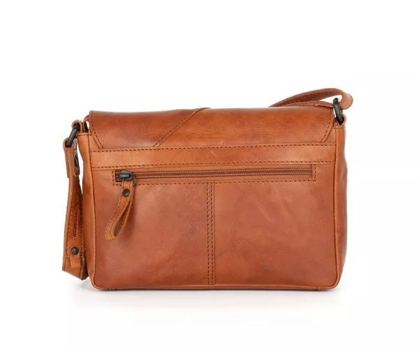 Spikes & Sparrow Spikes & Sparrow Leren Crossbodytas Met Klep – Layla – Brandy Cognac
