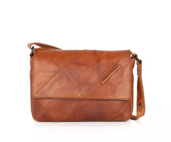 spikes & sparrow Spikes & Sparrow Leren Crossbodytas met klep – Layla – Brandy Cognac