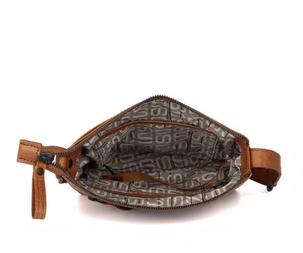 Spikes & Sparrow Spikes & Sparrow Leren Crossbodytas Mini – Blanche – Brandy Cognac