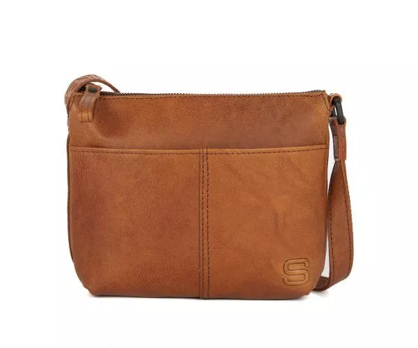 spikes & sparrow Spikes & Sparrow Leren Crossbodytas mini – Blanche – Brandy Cognac