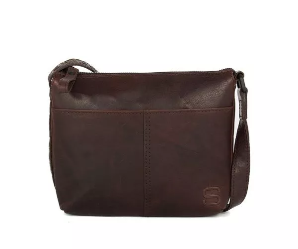 spikes & sparrow Spikes & Sparrow Leren Crossbodytas mini – Blanche – Donkerbruin