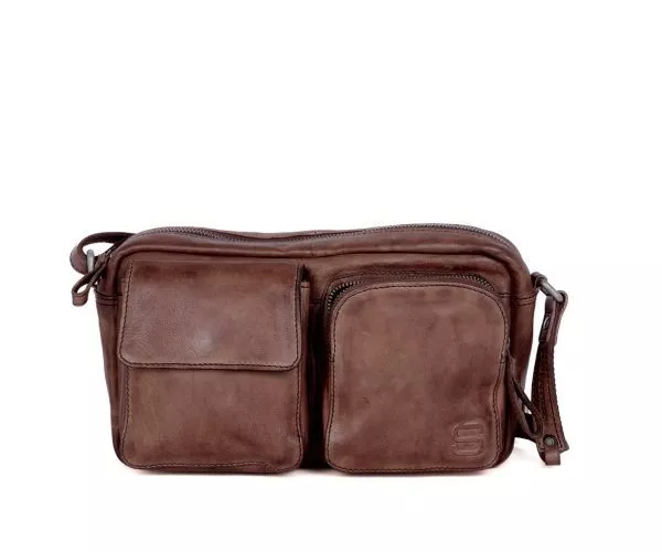 spikes & sparrow Spikes & Sparrow Leren Crossbodytas – Sara – Donkerbruin