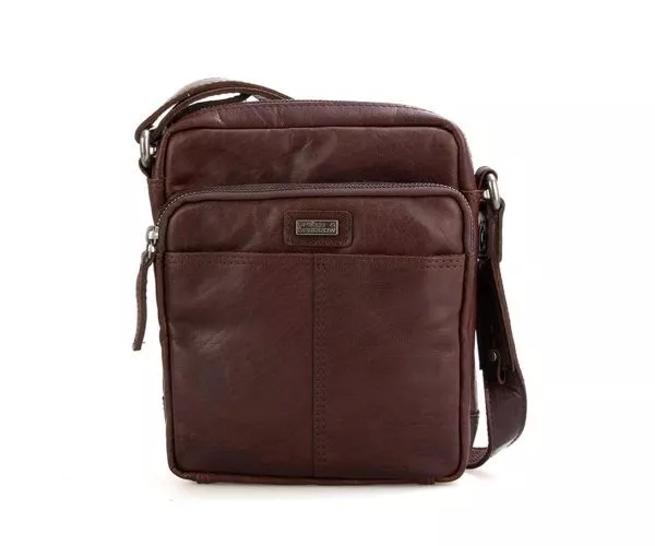 spikes & sparrow Spikes & Sparrow Leren Crossbodytas – Vermont – Donkerbruin