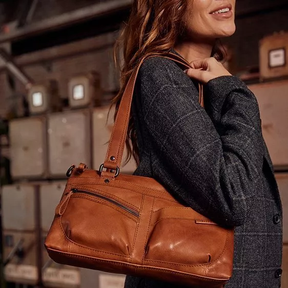 Spikes & Sparrow Spikes & Sparrow Leren Handtas – Cherish – Donkerbruin