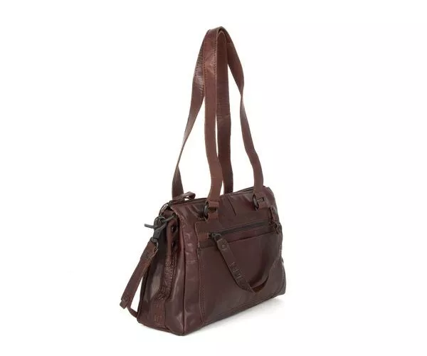 Spikes & Sparrow Spikes & Sparrow Leren Handtas – Robijn – Donkerbruin