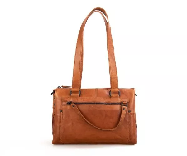 spikes & sparrow Spikes & Sparrow Leren Handtas – Ruby – Brandy Cognac