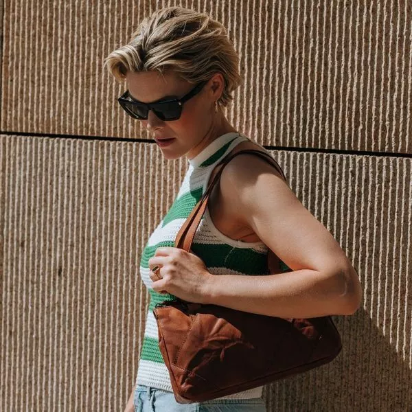 Spikes & Sparrow Spikes & Sparrow Leren Handtas / Schoudertas – Hazel – Zwart