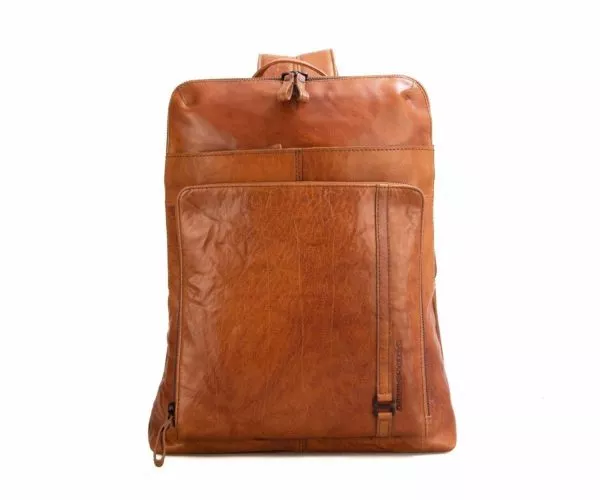 spikes & sparrow Spikes & Sparrow Leren Laptop Rugzak – Bernie – Brandy Cognac