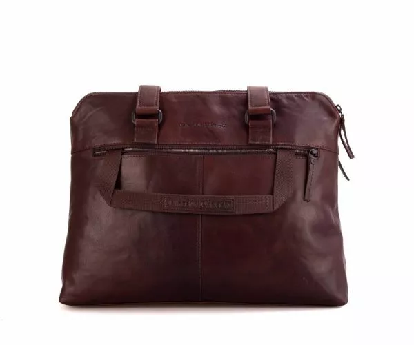 Spikes & Sparrow Spikes & Sparrow Leren Laptop Schoudertas – Billie – Donkerbruin