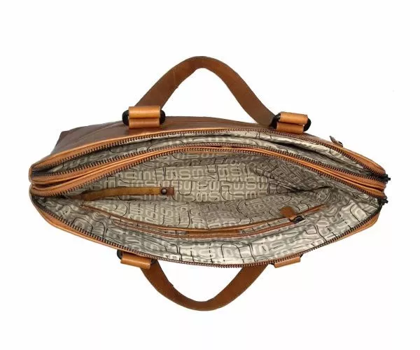 Spikes & Sparrow Spikes & Sparrow Leren Laptop Schoudertas – Billie – Zwart