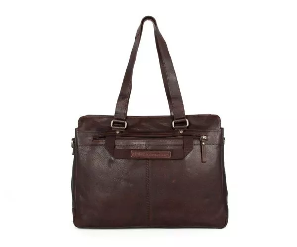 Spikes & Sparrow Spikes & Sparrow Leren Laptop Schoudertas – Miranda – Donkerbruin