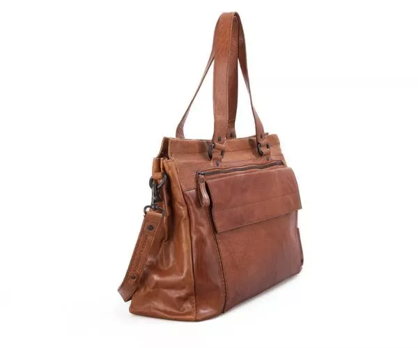 Spikes & Sparrow Spikes & Sparrow Leren Laptop Schoudertas – Yosemite – Zwart