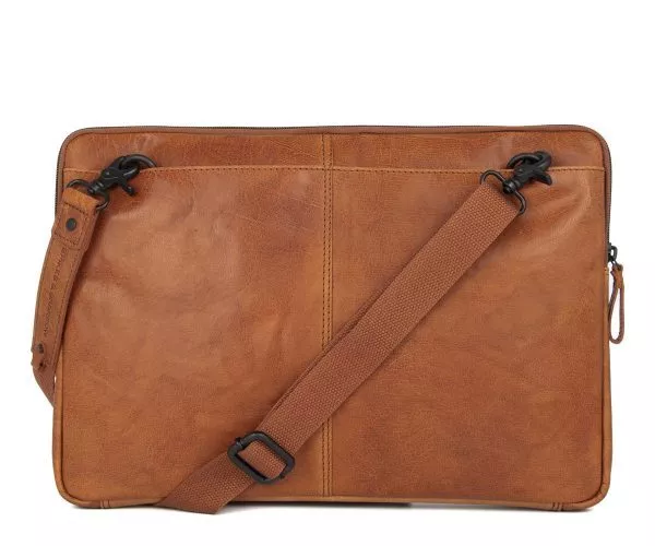 Spikes & Sparrow Spikes & Sparrow Leren Laptophoes – Seattle – Brandy Cognac