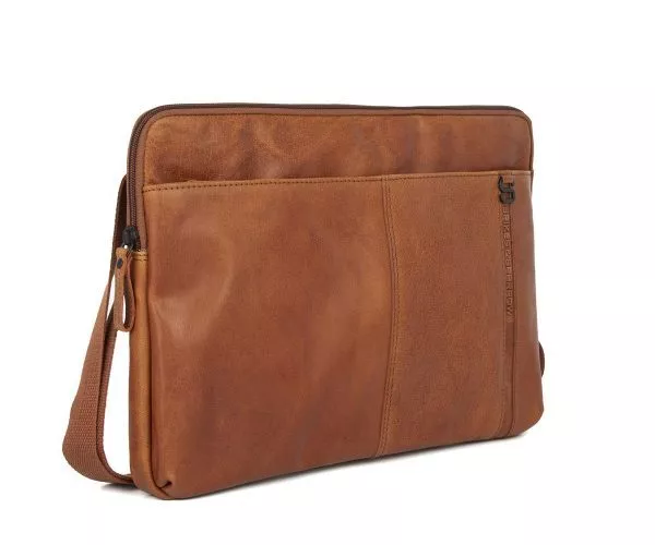 spikes & sparrow Spikes & Sparrow Leren Laptophoes – Seattle – Brandy Cognac