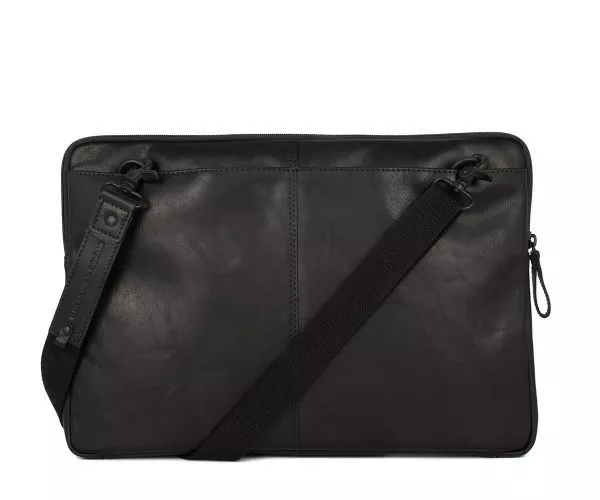 Spikes & Sparrow Spikes & Sparrow Leren Laptophoes – Seattle – Zwart