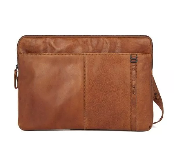 Spikes & Sparrow Spikes & Sparrow Leren Laptophoes – Yakima – Brandy Cognac