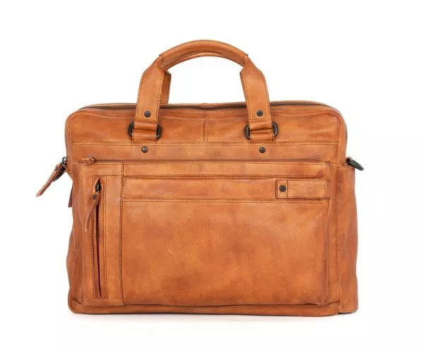 Spikes & Sparrow Spikes & Sparrow Leren Laptoptas – Brutus – Brandy Cognac