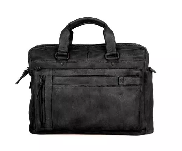 Spikes & Sparrow Spikes & Sparrow Leren Laptoptas – Brutus – Zwart