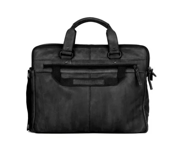 Spikes & Sparrow Spikes & Sparrow Leren Laptoptas – Brutus – Zwart