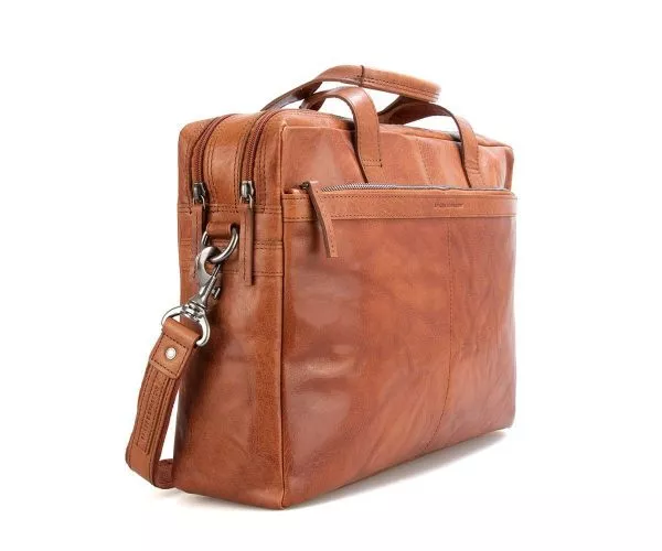 spikes & sparrow Spikes & Sparrow Leren Laptoptas – Colorado – Brandy Cognac