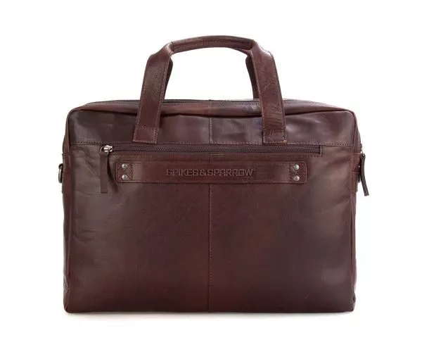 Spikes & Sparrow Spikes & Sparrow Leren Laptoptas – Colorado – Donkerbruin