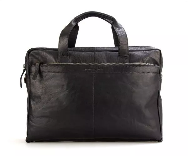 Spikes & Sparrow Spikes & Sparrow Leren Laptoptas – Colorado – Zwart