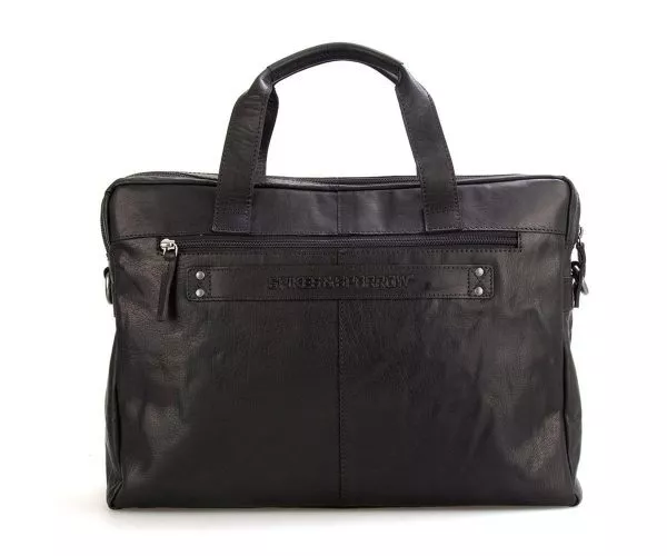 Spikes & Sparrow Spikes & Sparrow Leren Laptoptas – Colorado – Zwart