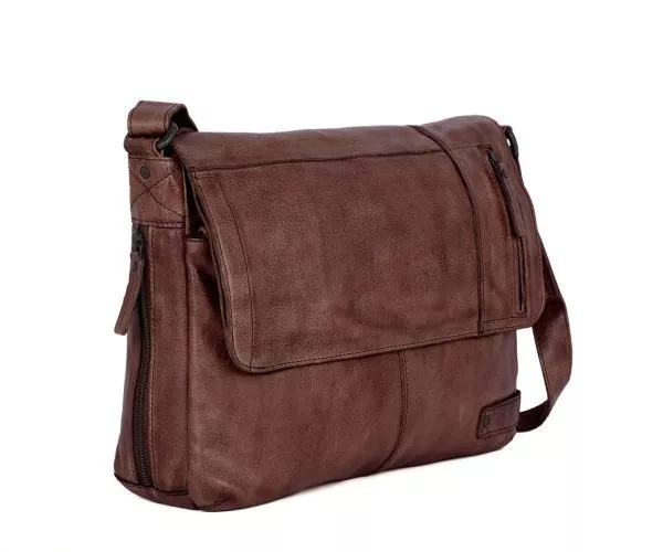 Spikes & Sparrow Spikes & Sparrow Leren Laptoptas – Deen – Donkerbruin