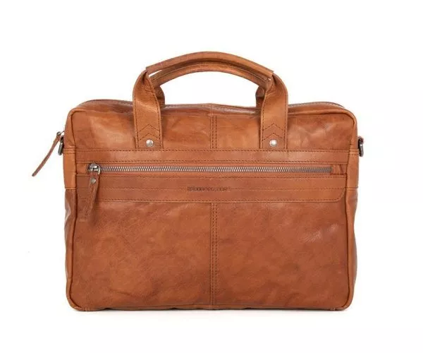 Spikes & Sparrow Spikes & Sparrow Leren Laptoptas – Florida – Brandy Cognac