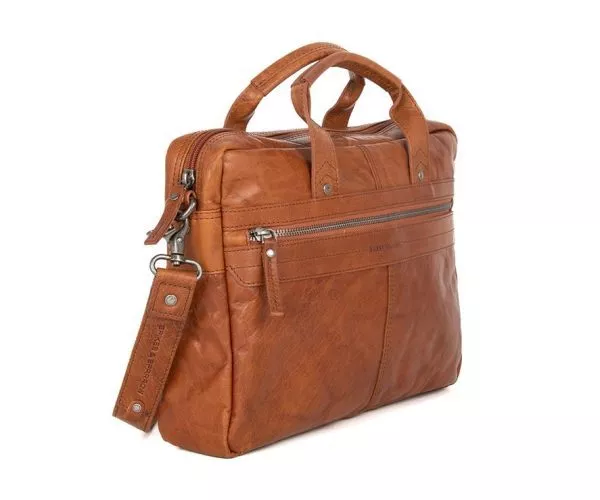 spikes & sparrow Spikes & Sparrow Leren Laptoptas – Florida – Brandy Cognac