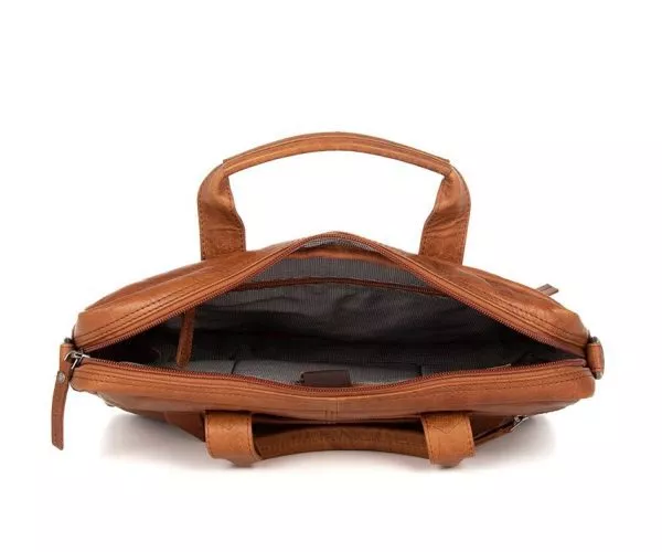 Spikes & Sparrow Spikes & Sparrow Leren Laptoptas – Florida – Zwart