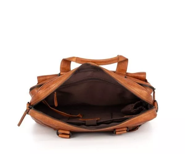 Spikes & Sparrow Spikes & Sparrow Leren Laptoptas – Kevin – Brandy Cognac