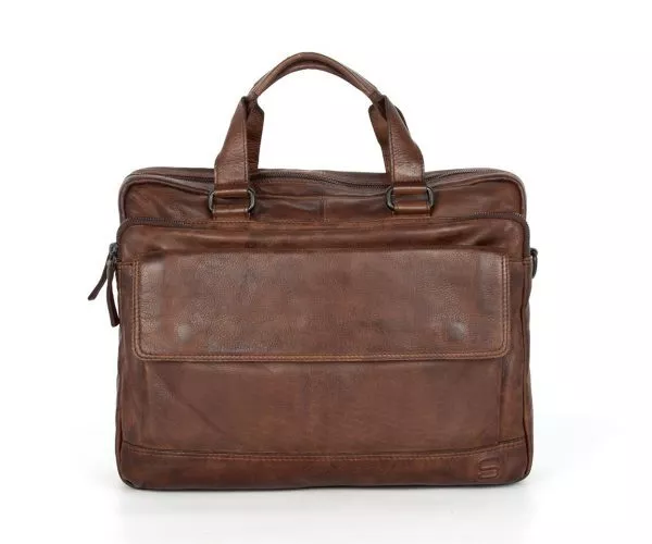 Spikes & Sparrow Spikes & Sparrow Leren Laptoptas – Kevin – Donkerbruin