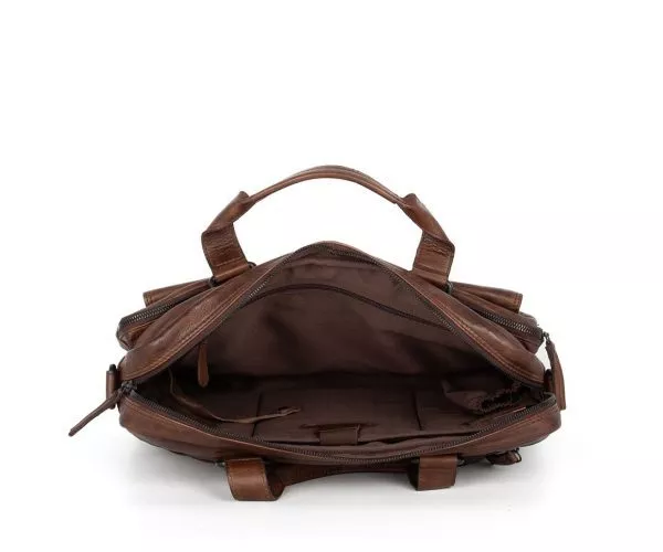 Spikes & Sparrow Spikes & Sparrow Leren Laptoptas – Kevin – Donkerbruin