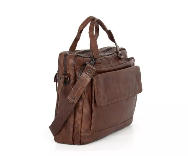 spikes & sparrow Spikes & Sparrow Leren Laptoptas – Kevin – Donkerbruin