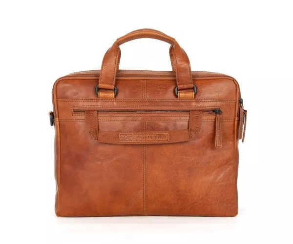 Spikes & Sparrow Spikes & Sparrow Leren Laptoptas – Kharter – Brandy Cognac