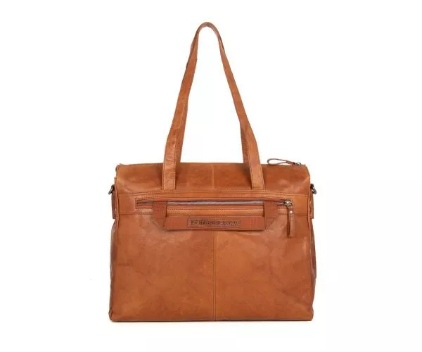 Spikes & Sparrow Spikes & Sparrow Leren Laptoptas Met Tabletvak – California – Brandy Cognac